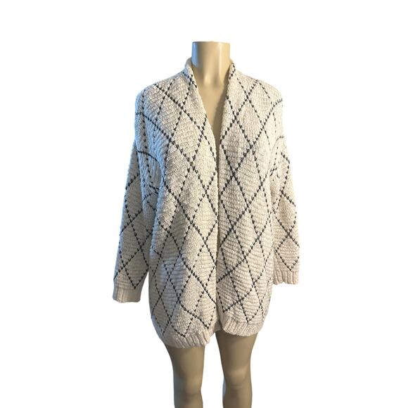 Women PP PS Eileen Fisher Cream Chunky Knit Cardigan Sweater Organic Cotton - Picture 2 of 6